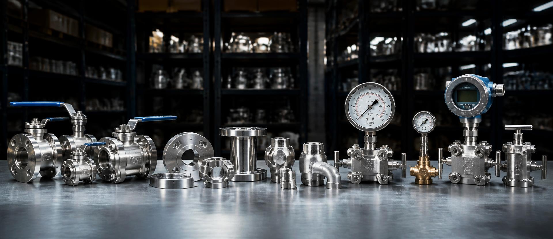 Close-up of industrial pressure gauges, transmitters and control panels in an energy facility